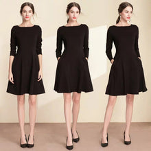 將圖片載入圖庫檢視器，The Karen Black / Red Mid Sleeves Short Dress - WeddingConfetti