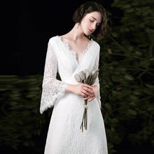 將圖片載入圖庫檢視器，The Ophelia Wedding Bridal Trumpet Sleeves Lace Gown - WeddingConfetti