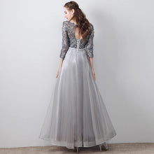將圖片載入圖庫檢視器，The Tania Grey Long Sleeves Gown - WeddingConfetti