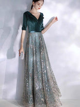 將圖片載入圖庫檢視器，The Michaela Long Sleeves Blue Gown - WeddingConfetti