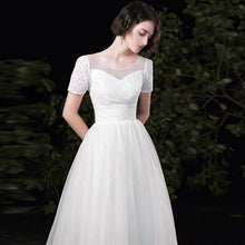 將圖片載入圖庫檢視器，The Paisley Wedding Bridal Short Sleeves Gown - WeddingConfetti