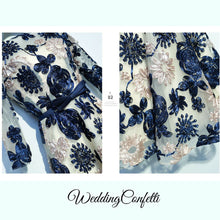 將圖片載入圖庫檢視器，The Ophelia Blue Long Sleeve Lace Dress - WeddingConfetti