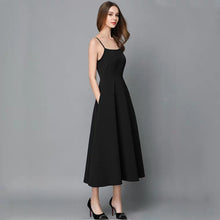將圖片載入圖庫檢視器，The Alex Sleeveless Midi Black Dress - WeddingConfetti