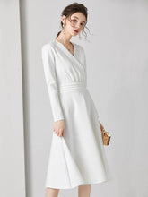 將圖片載入圖庫檢視器，The Chantel Long/Mid Sleeves White Midi Dress - WeddingConfetti