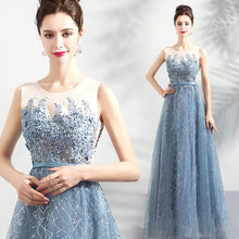 將圖片載入圖庫檢視器，The Kera Blue Sleeveless Gown - WeddingConfetti