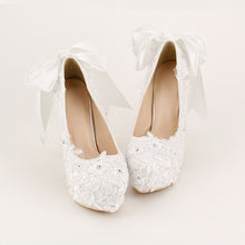 將圖片載入圖庫檢視器，The Cara Wedding Bridal White Heels - WeddingConfetti