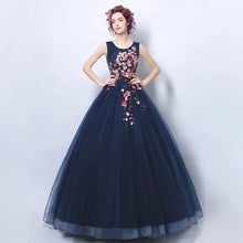 將圖片載入圖庫檢視器，The Carlista Blue Lace Sleeveless Embroidery Gown - WeddingConfetti