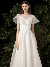 將圖片載入圖庫檢視器，The Perla Wedding Bridal Cap Sleeves Gown - WeddingConfetti