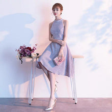 將圖片載入圖庫檢視器，The Jeulia Silver Halter Sequined Dress - WeddingConfetti