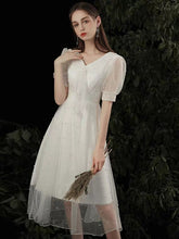 將圖片載入圖庫檢視器，The Ross Wedding Bridal Short Sleeve White Dress - WeddingConfetti
