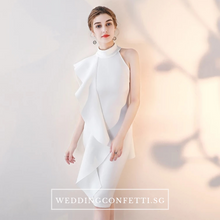 將圖片載入圖庫檢視器，The Odellia Toga Sleeveless White / Pink Dress - WeddingConfetti