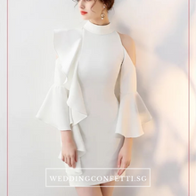 將圖片載入圖庫檢視器，The Odellia Toga Sleeveless White / Pink Dress - WeddingConfetti