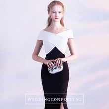 將圖片載入圖庫檢視器，The Opedia Off Shoulder Black/Red White Dress - WeddingConfetti