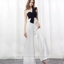 將圖片載入圖庫檢視器，The Oriselle Toga Colour Block White and Black Dress / Gown / Pantsuit - WeddingConfetti