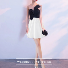 將圖片載入圖庫檢視器，The Oriselle Toga Colour Block White and Black Dress / Gown / Pantsuit - WeddingConfetti