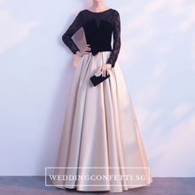 將圖片載入圖庫檢視器，The Chantelle Champagne Lace Long Sleeves Gown - WeddingConfetti