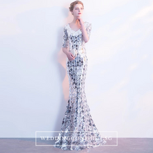 將圖片載入圖庫檢視器，The Jhovana Rose Gold/Silver/Black Long Sleeves Gown - WeddingConfetti