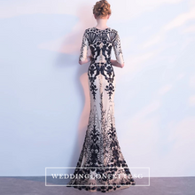 將圖片載入圖庫檢視器，The Jhoviani Champagne/Black Long Sleeves Gown - WeddingConfetti