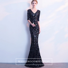 將圖片載入圖庫檢視器，The Jhovana Rose Gold/Silver/Black Long Sleeves Gown - WeddingConfetti