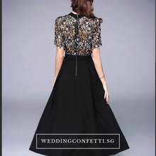 將圖片載入圖庫檢視器，The Kazlin Short Sleeve Black Lace Gown - WeddingConfetti