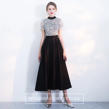 將圖片載入圖庫檢視器，The Sophielle Black Lace Short Sleeves Gown (Available in 2 Designs) - WeddingConfetti