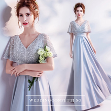 將圖片載入圖庫檢視器，The Silvia Bridal Wedding Grey Short Sleeves Dress - WeddingConfetti