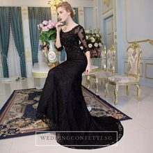 將圖片載入圖庫檢視器，The Kastina Black Illusion Long Sleeves Dress - WeddingConfetti