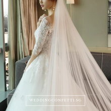 將圖片載入圖庫檢視器，The Demetrios Wedding Bridal White Illusion Gown - WeddingConfetti