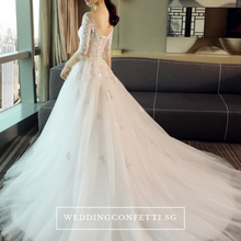 將圖片載入圖庫檢視器，The Demetrios Wedding Bridal White Illusion Gown - WeddingConfetti