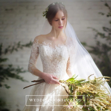 將圖片載入圖庫檢視器，The Demetrios Wedding Bridal White Illusion Gown - WeddingConfetti