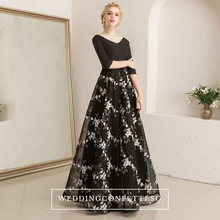 將圖片載入圖庫檢視器，The Sharapova Long Sleeves Black Gown - WeddingConfetti
