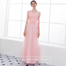 將圖片載入圖庫檢視器，The Veronica Pink Lace Long Sleeves Dress - WeddingConfetti