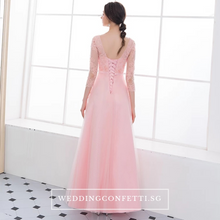 將圖片載入圖庫檢視器，The Veronica Pink Lace Long Sleeves Dress - WeddingConfetti