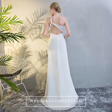 將圖片載入圖庫檢視器，The Jsabella White / Blue / Purple Toga Gown - WeddingConfetti