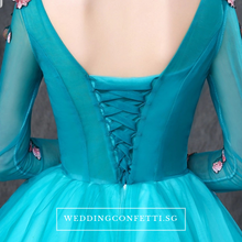 將圖片載入圖庫檢視器，The Johanni Long Sleeves Turquoise Gown (Customisable) - WeddingConfetti
