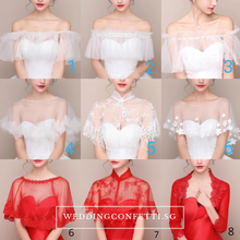 將圖片載入圖庫檢視器，Wedding Bridal Overlay / Shawl / Cover Up / Scarf / Capes / Bolero Jacket - WeddingConfetti