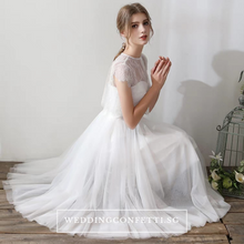 將圖片載入圖庫檢視器，The Zelda Wedding Bridal White Two Piece Dress - WeddingConfetti