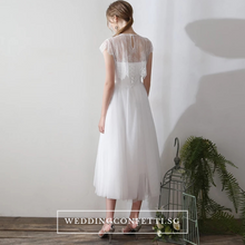 將圖片載入圖庫檢視器，The Zelda Wedding Bridal White Two Piece Dress - WeddingConfetti