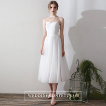 將圖片載入圖庫檢視器，The Zelda Wedding Bridal White Two Piece Dress - WeddingConfetti