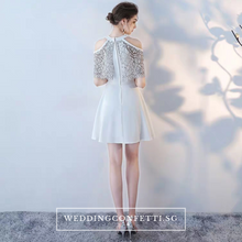 將圖片載入圖庫檢視器，The Lorde Lace Off Shoulder / Halter Black / White Dress - WeddingConfetti