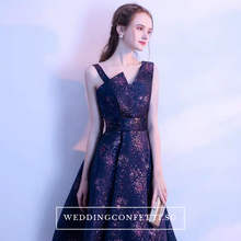 將圖片載入圖庫檢視器，The Reneeta Blue / Green Toga Sleeveless Satin Dress - WeddingConfetti