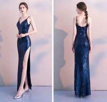 將圖片載入圖庫檢視器，The Soleil Blue/Wine Red/Green Sleeveless Sequined Dress - WeddingConfetti