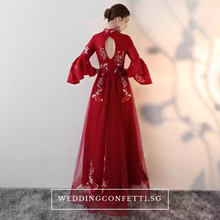 將圖片載入圖庫檢視器，The Kaftan Blue/Red Floral Gown (Available in 2 colours) - WeddingConfetti