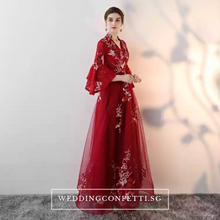 將圖片載入圖庫檢視器，The Kaftan Blue/Red Floral Gown (Available in 2 colours) - WeddingConfetti