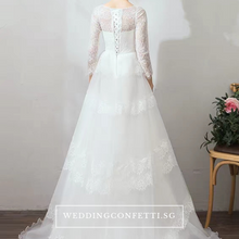 將圖片載入圖庫檢視器，The Caitlyn Wedding Bridal Bohemian White Long Sleeves Gown - WeddingConfetti