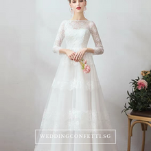 將圖片載入圖庫檢視器，The Caitlyn Wedding Bridal Bohemian White Long Sleeves Gown - WeddingConfetti