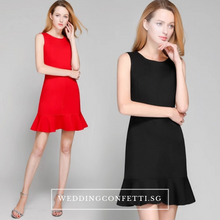 將圖片載入圖庫檢視器，The Ixora Red/Black Fishtail Dress (Available in 2 colours) - WeddingConfetti