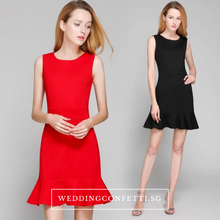 將圖片載入圖庫檢視器，The Ixora Red/Black Fishtail Dress (Available in 2 colours) - WeddingConfetti