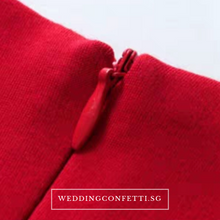 將圖片載入圖庫檢視器，The Ixora Red/Black Fishtail Dress (Available in 2 colours) - WeddingConfetti