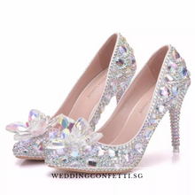 將圖片載入圖庫檢視器，Wedding Bridal Cinderella Crystal Heels - WeddingConfetti
